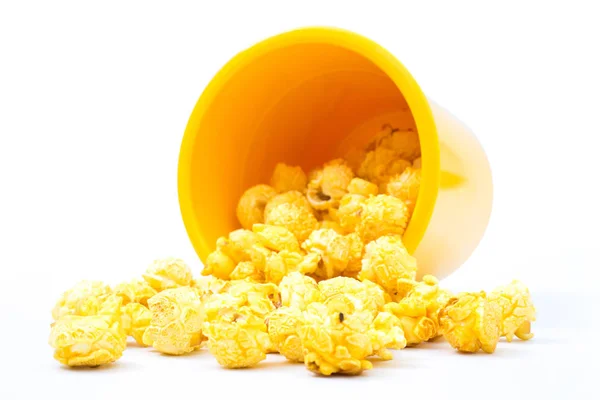 Popcorn Emmer Witte Achtergrond — Stockfoto