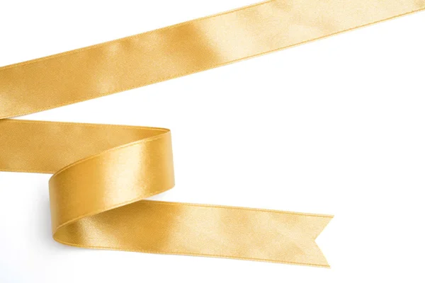 Золотая Лента Рулоне Белом Фоне — стоковое фото