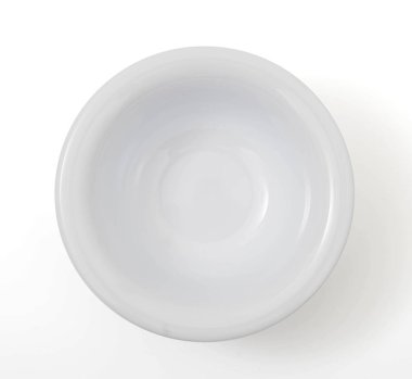 Beyaz arka planda izole edilmiş beyaz kase