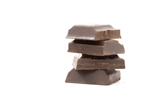 Cerrar Una Barra Chocolate Aislado Sobre Fondo Blanco — Foto de Stock