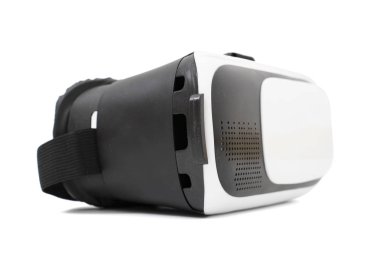 Beyaz arka plan üzerinde izole vr kutusu sanal gerçeklik gözlük