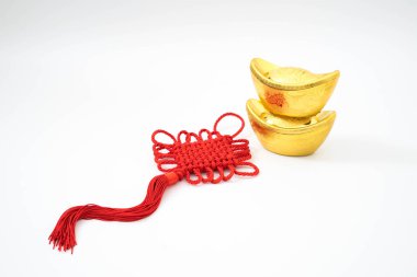 Çin altın balık izole üzerinde beyaz arka plan üzerinde asılı