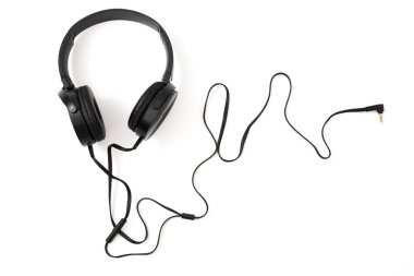 Kulaklık Kulaklık gerçekçi kulaklık beyaz üzerine siyah