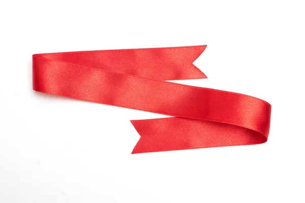 Red ribbon border isolated on white