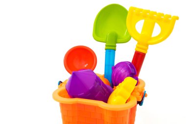 beyaz izole çocuk plaj oyuncakları