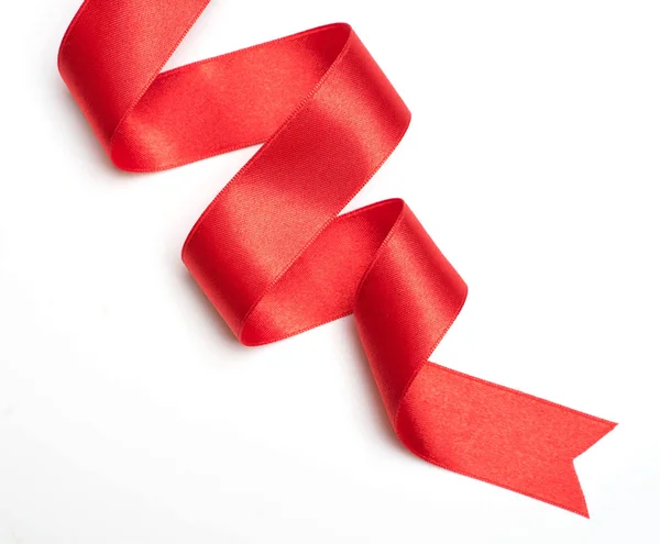 Borde de cinta roja aislado en blanco — Foto de Stock