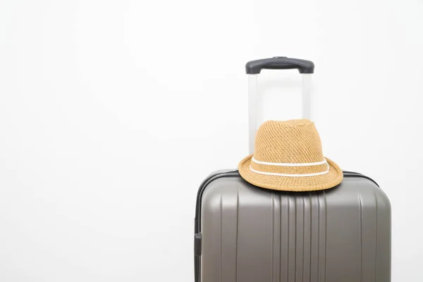 Nyári szünidő utazási koncepció bőrönde vagy poggyász táska — Stock Fotó