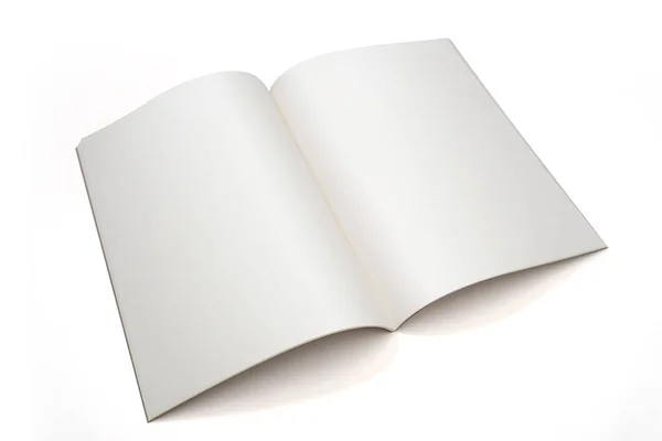 Aperto libro bianco verticale opuscolo pagina notebook copertina rivista — Foto Stock