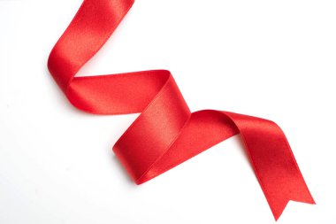 beyaz izole kırmızı kurdele kenarlık