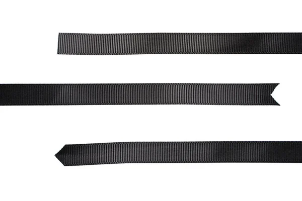 Black ribbon border isolated on white background — Stock Photo, Image