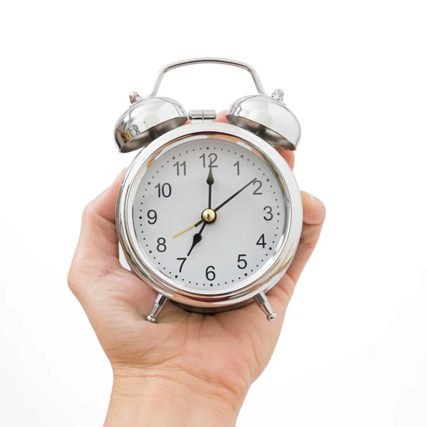 Turning off an alarm clock in the morning — Stock Photo, Image