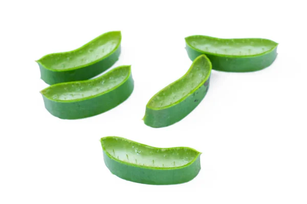 Aloe vera sliced isolated on white — Stock Photo, Image