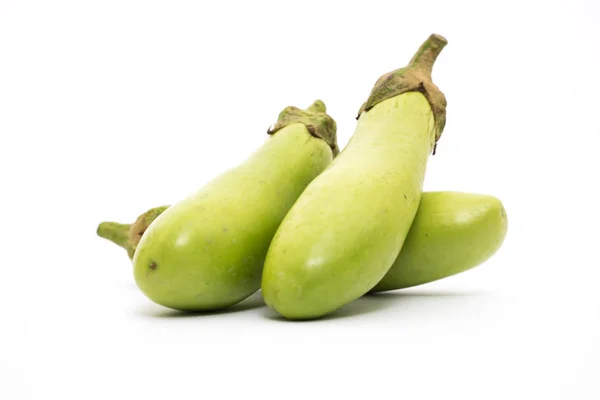 Green eggplant isolated on white — Stock Photo, Image