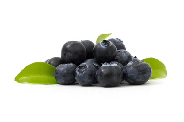 Group blueberries and leaf isolated on white — Stock Photo, Image