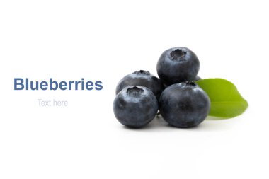 Grup yaban mersini ve yaprak beyaz izole 