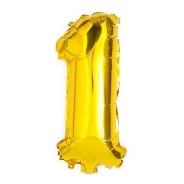 altın bir numaralı balon parti dekorasyon yıldönümü