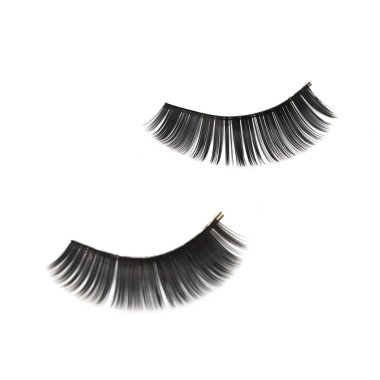 beyaz üzerinde sahte kirpik yakın