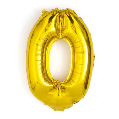 altın sayı sıfır balon parti dekorasyon yıldönümü