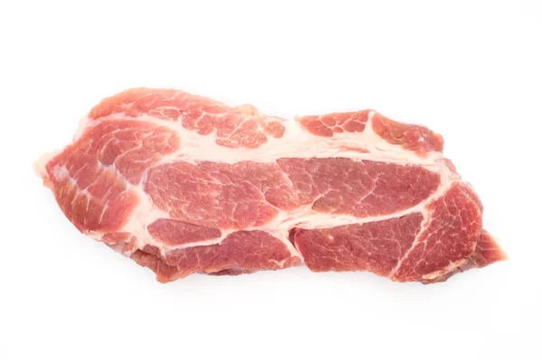 Resh carne di maiale cruda collo aglio pepe e rosmarino isolato su w — Foto Stock