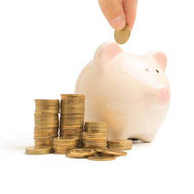 kumbara ve izole para Kulesi