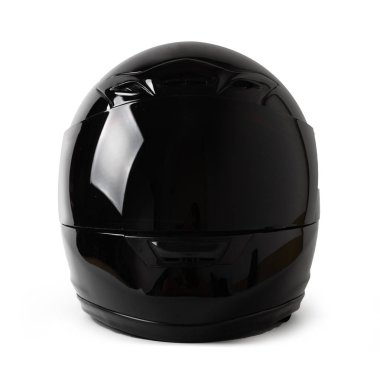 siyah motosiklet kask beyaz izole