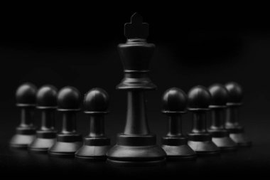 Satranç siyah üzerine izole