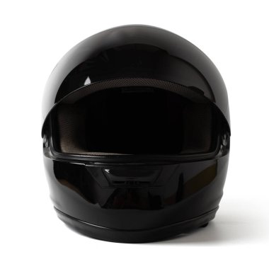 siyah motosiklet kask beyaz izole