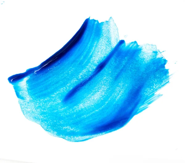 Akwarela niebieskie teksturowane pociągnięcia na białym tle — Zdjęcie stockowe
