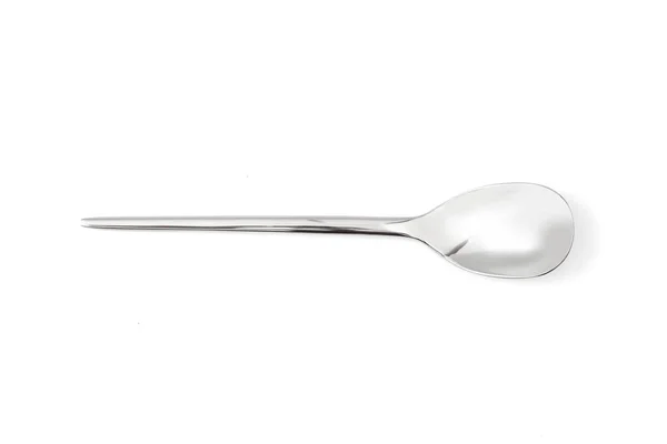 Silver spoon isolated on white — Stock Photo, Image