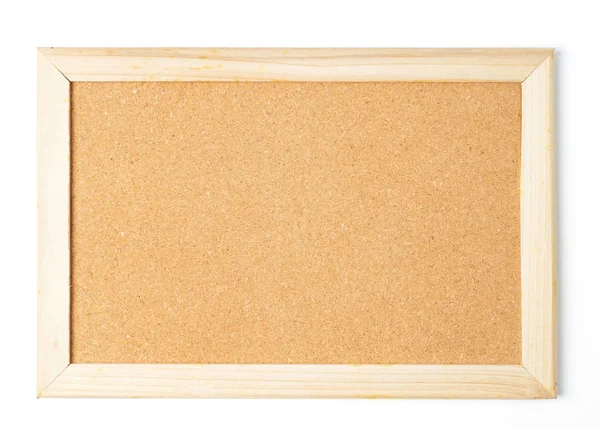 Blank cork board wooden frame  on white — Stock Photo, Image