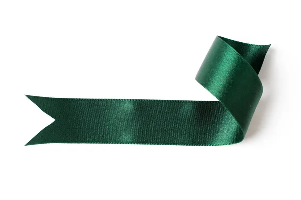 Green banners ribbons label on white — Stock Photo, Image