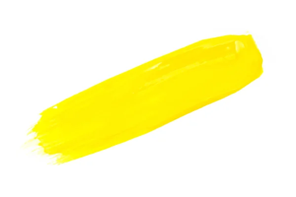 Aguarela amarelo texturizado traços isolados — Fotografia de Stock