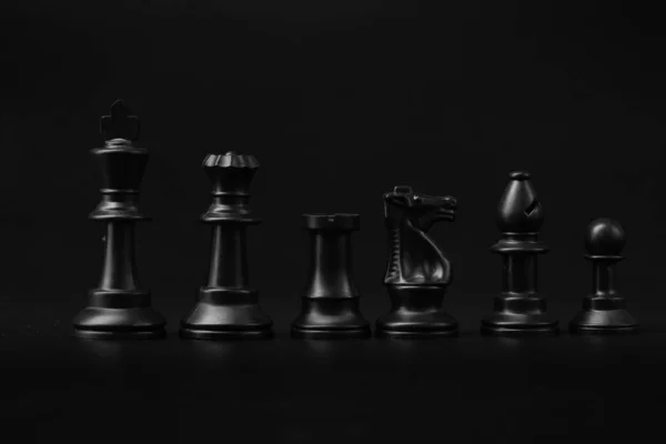 Chess isolated on black — Stock Photo, Image