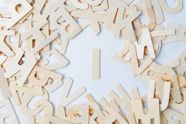 ABC Inglés letras de madera en blanco —  Fotos de Stock