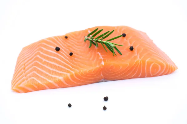 Fresh raw salmon fillets isolated on white — Stock Photo, Image