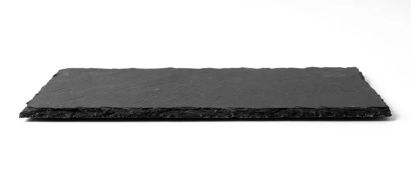Fekete kő lemez elszigetelt fehér — Stock Fotó
