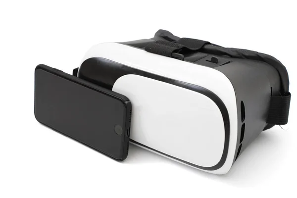 Vr box virtual reality glasses and mobile isolated — Stock Photo, Image
