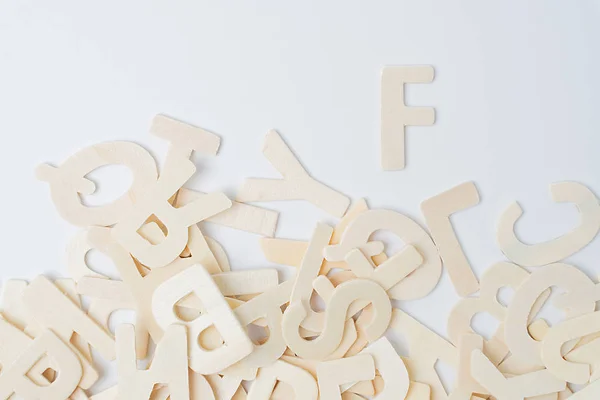 ABC english wood letters on white