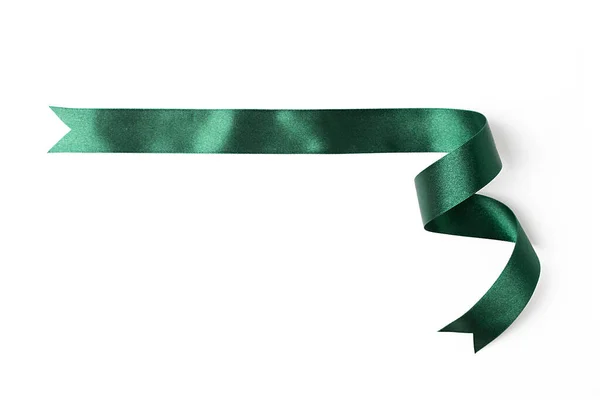 Gröna Banderoller Band Etikett Vit Bakgrund — Stockfoto
