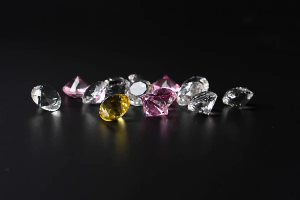 Diamanti Lusso Sfondi Neri — Foto Stock