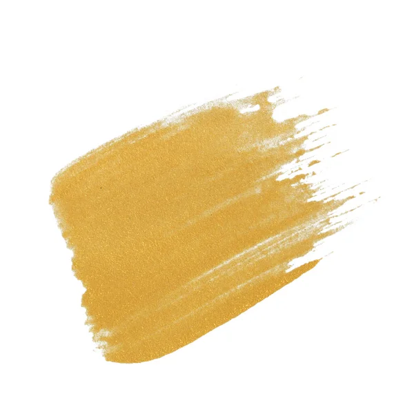 Gold Texture Paint Stain White Background — Stock Photo, Image