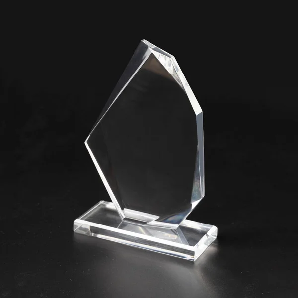 Prêmio Branco Cristal Isolado Fundo Preto — Fotografia de Stock