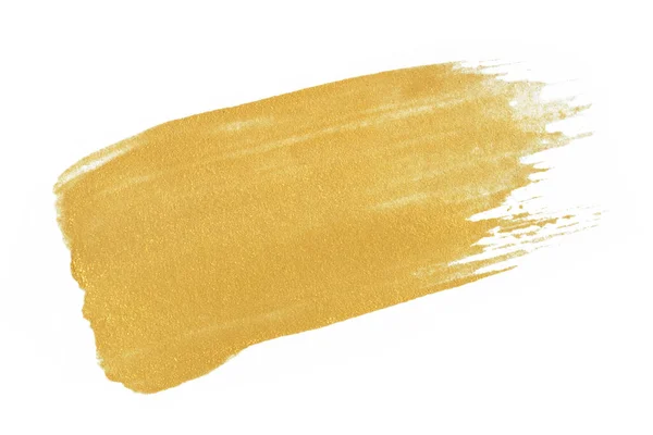 Gold Textur Farbe Fleck Auf Weißem Hintergrund — Stockfoto