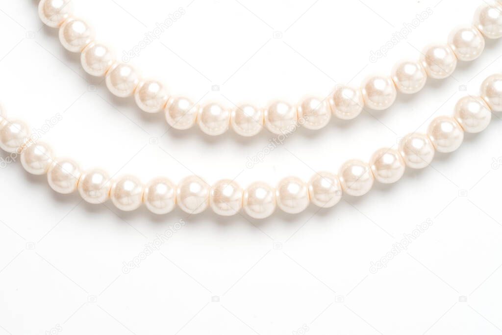 pearl necklace isolated on white blackground