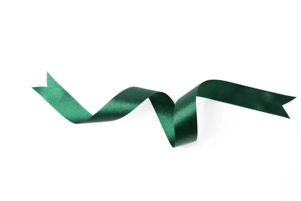 Groene Banners Linten Label Witte Achtergrond — Stockfoto