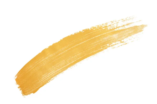 Textura Dourada Tinta Mancha Fundo Branco — Fotografia de Stock
