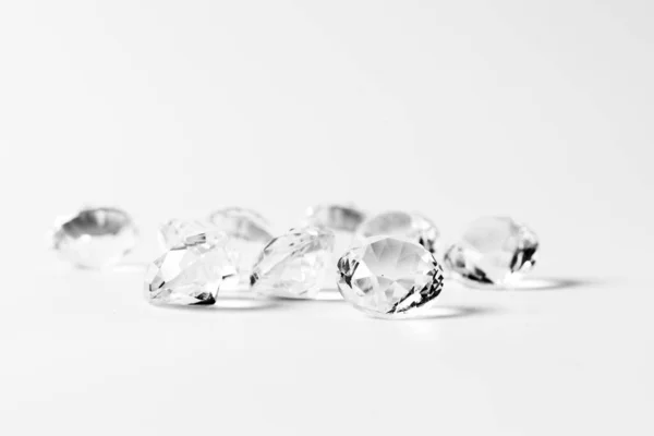 Diamenty Izolowane Białym Tle — Zdjęcie stockowe