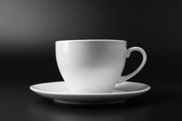 White Ceramic Mug Isolated Black Background — Stock Photo, Image