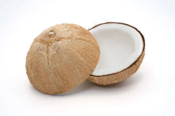 Kokosnoten Geïsoleerd Witte Achtergrond — Stockfoto