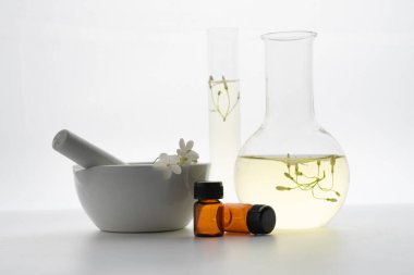 Alternatif bitki ilacıyla laboratuvar ve araştırma doğal cilt bakımı